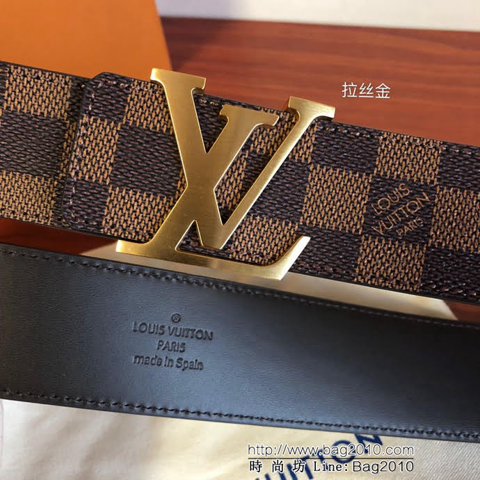 路易威登LV 原單品質 經典啡棋盤格 百搭款男士皮帶 M9807  xfp1393